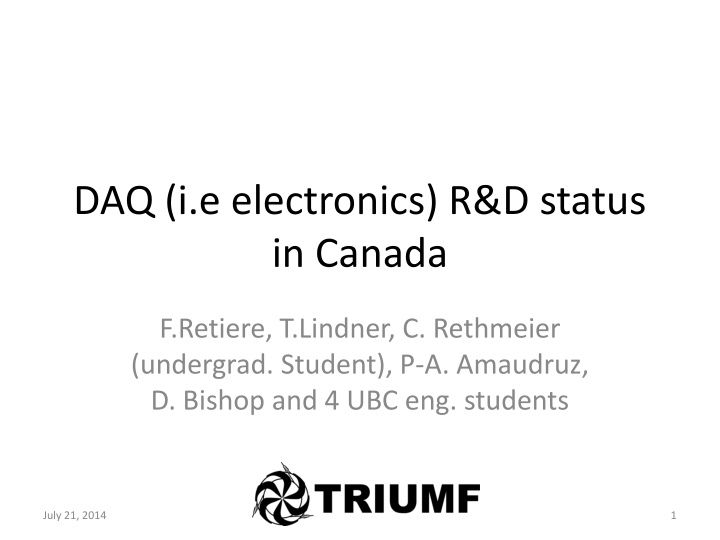 daq i e electronics r d status in canada