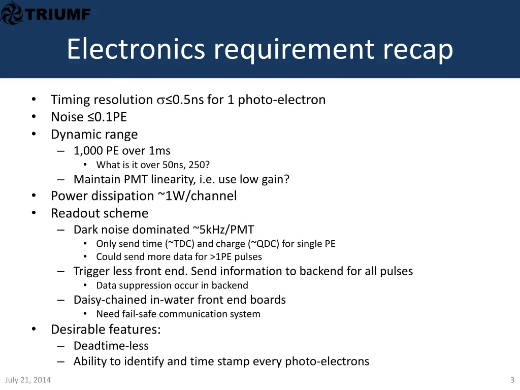 electronics requirement recap
