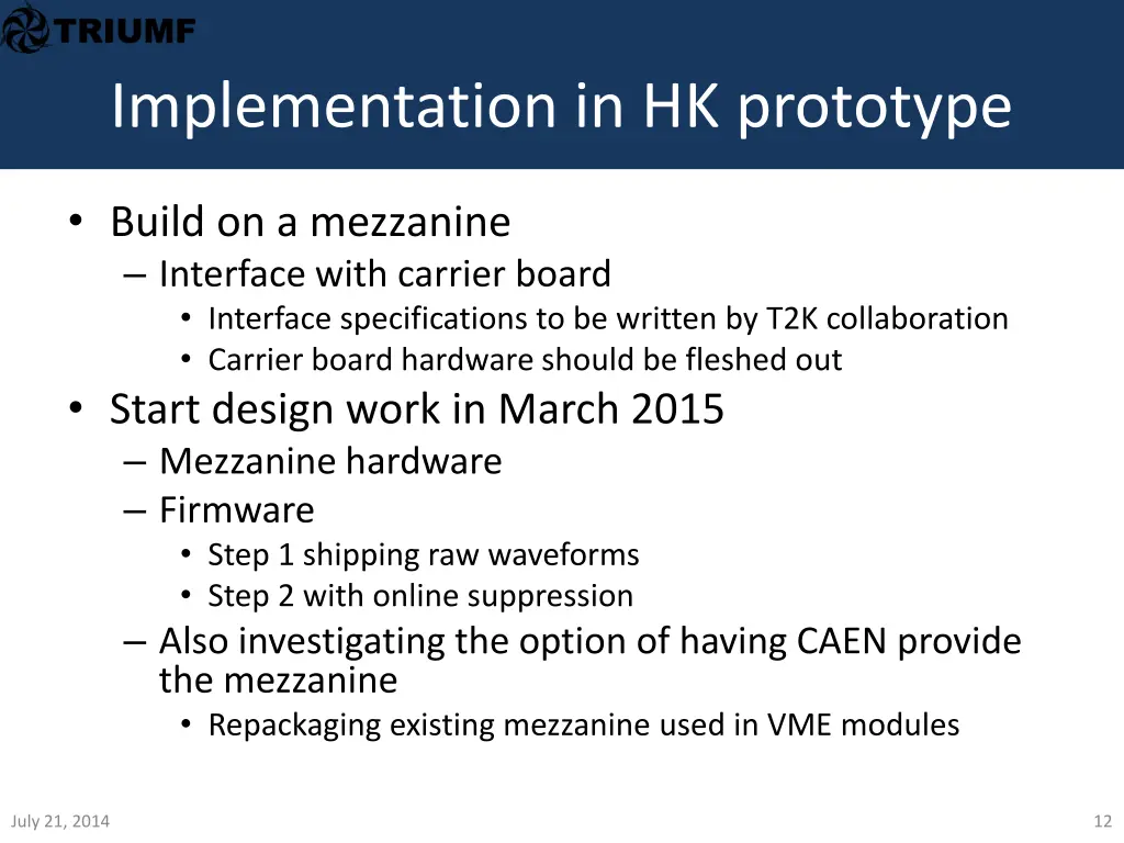 implementation in hk prototype