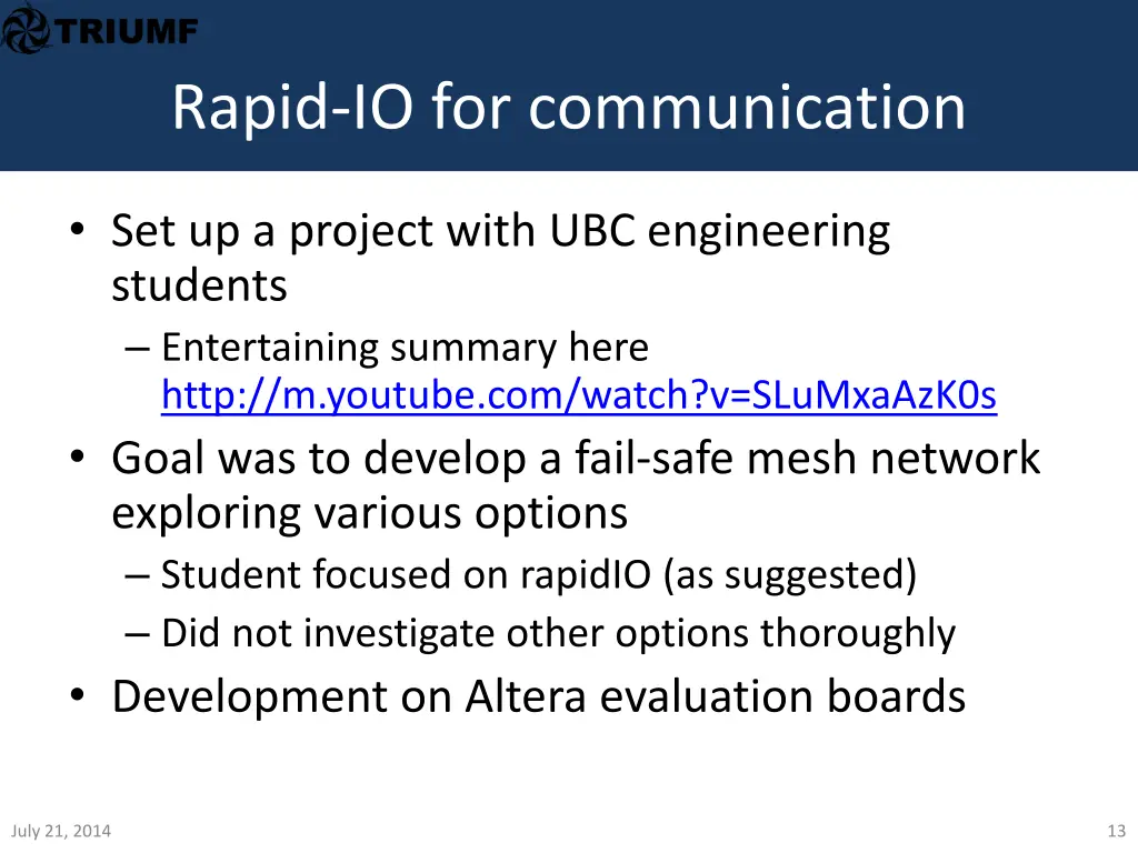 rapid io for communication