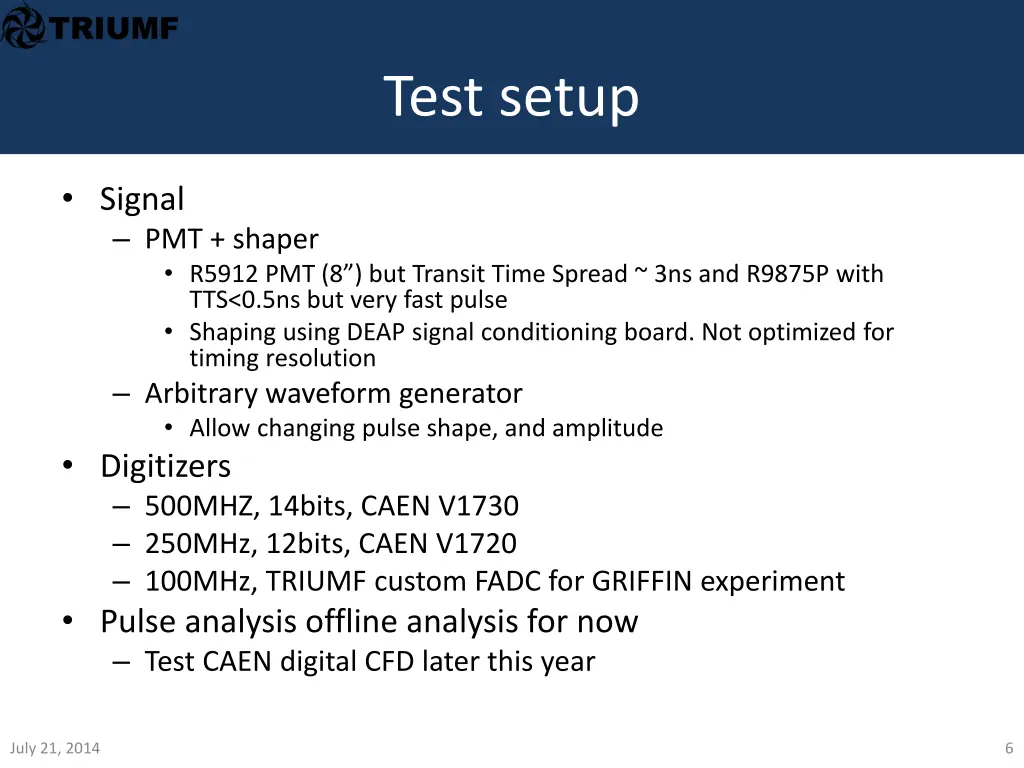 test setup