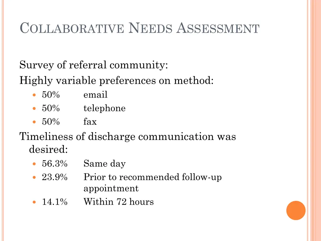 c ollaborative n eeds a ssessment
