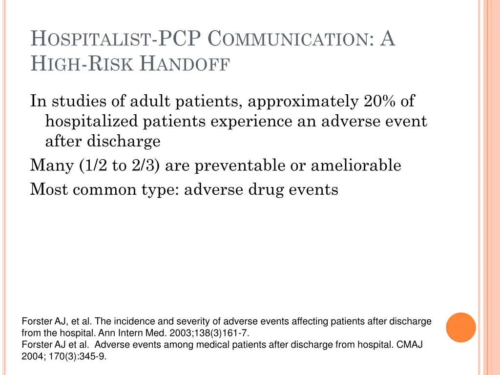 h ospitalist pcp c ommunication