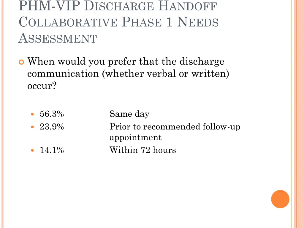 phm vip d ischarge h andoff c ollaborative p hase 3