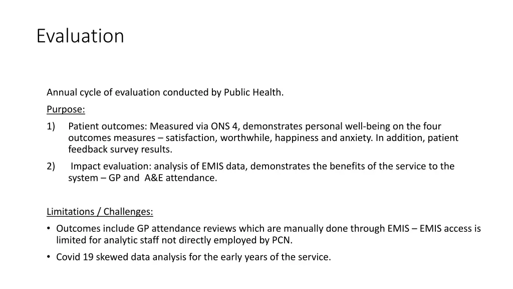 evaluation