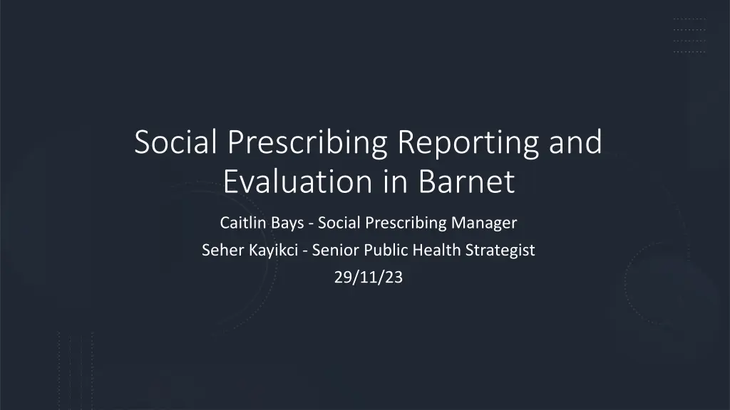 social prescribing reporting and evaluation