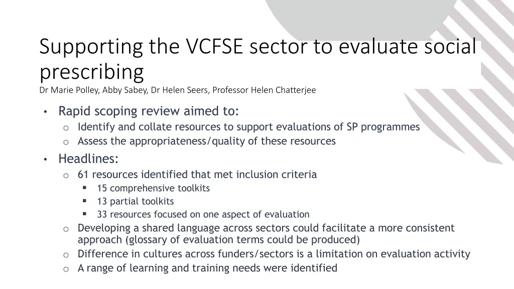 supporting the vcfse sector to evaluate social