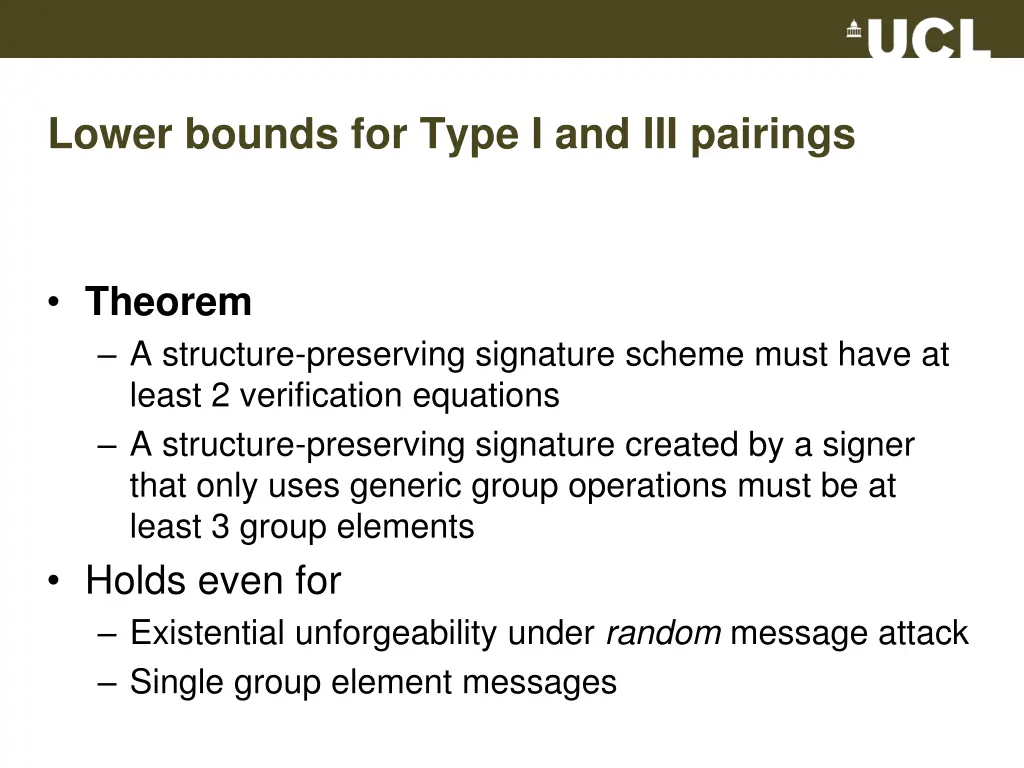 lower bounds for type i and iii pairings