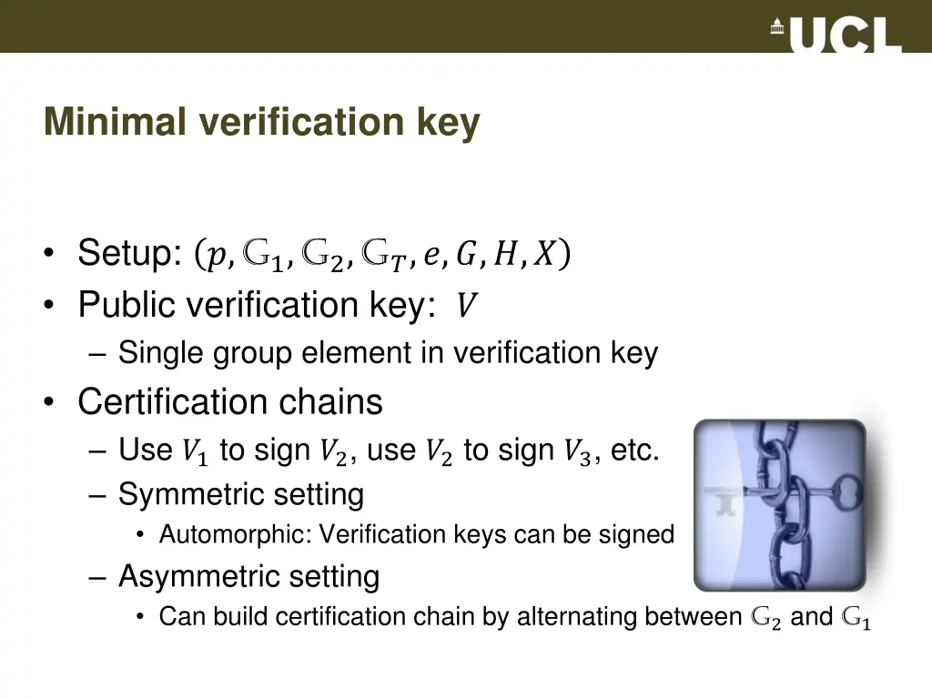 minimal verification key