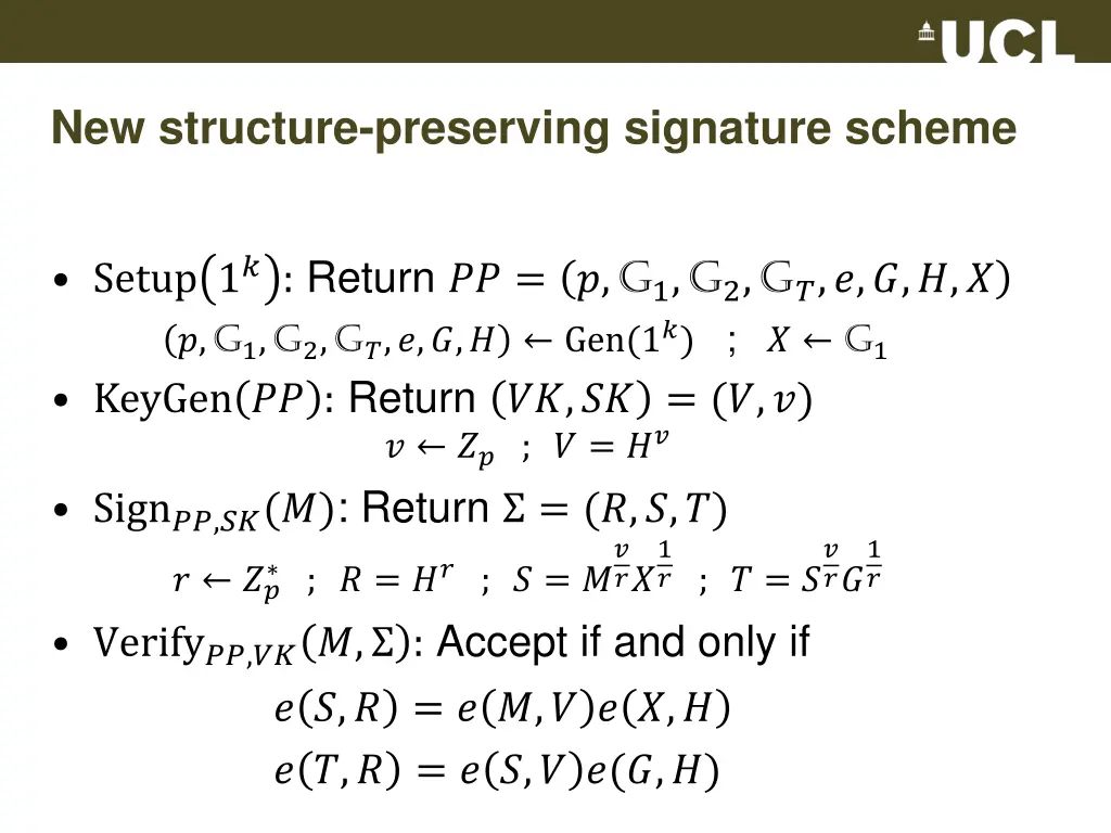 new structure preserving signature scheme