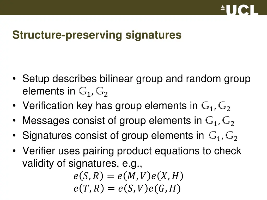 structure preserving signatures