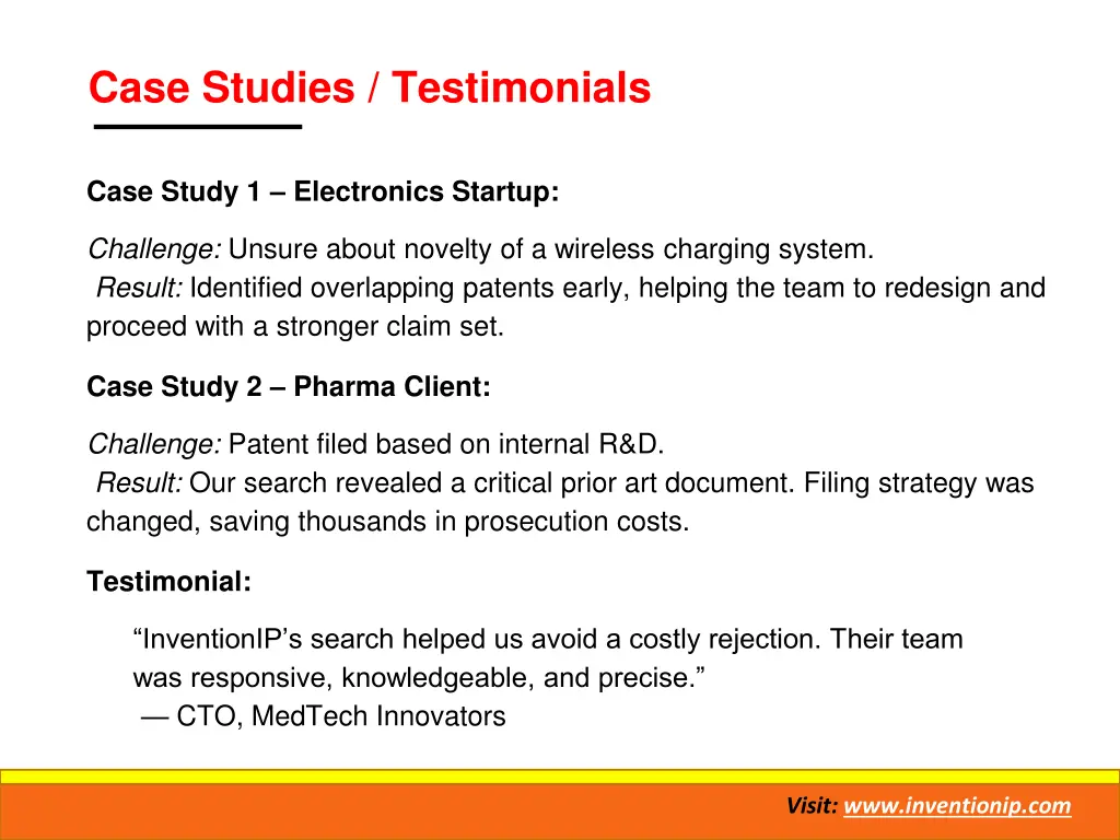 case studies testimonials