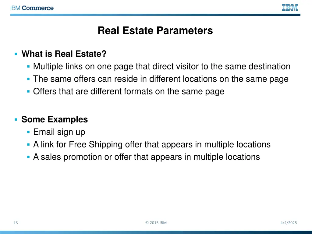 real estate parameters
