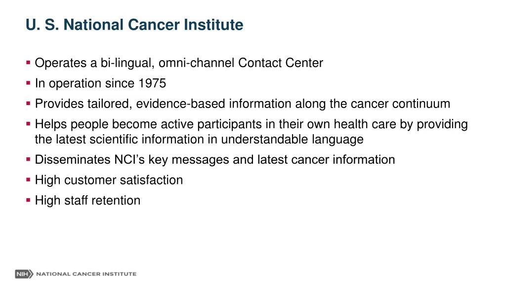 u s national cancer institute
