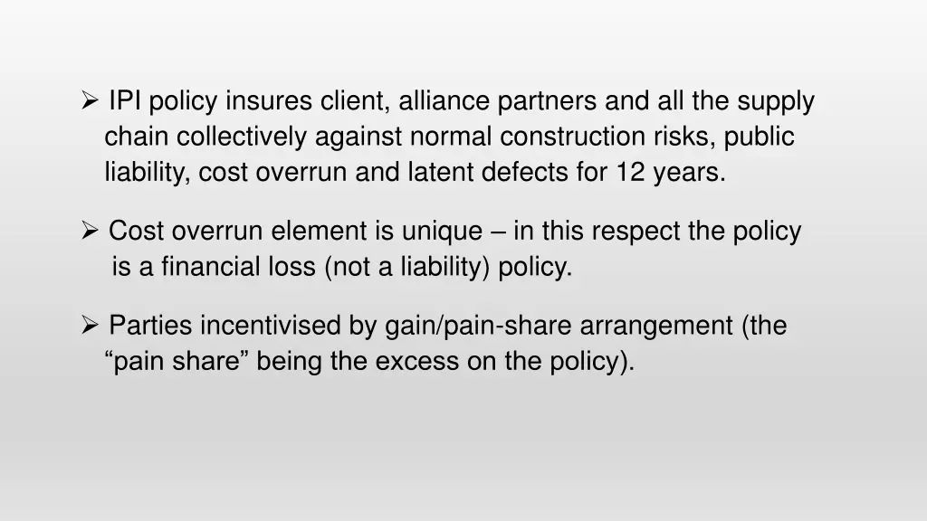 ipi policy insures client alliance partners