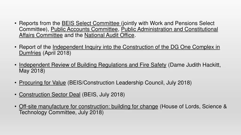 reports from the beis select committee jointly