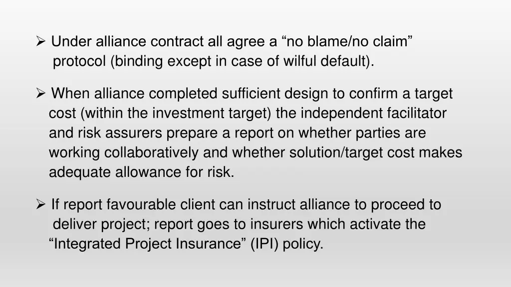 under alliance contract all agree a no blame