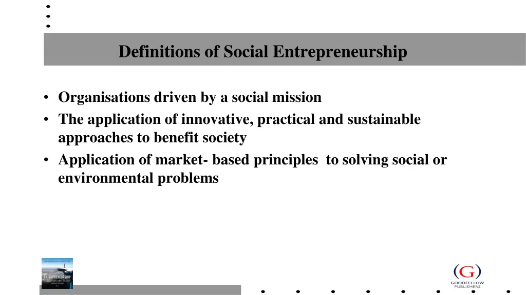 definitions of social entrepreneurship