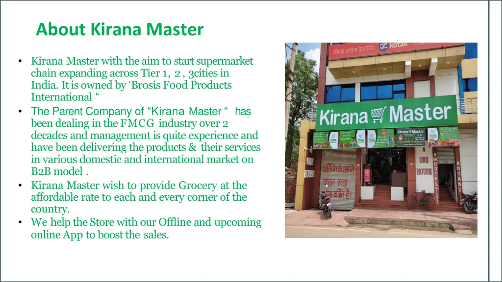 about kirana master