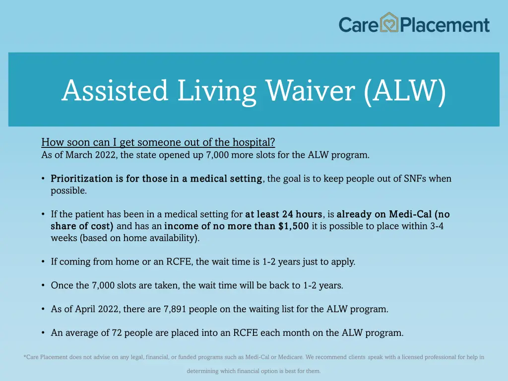 assisted living waiver alw