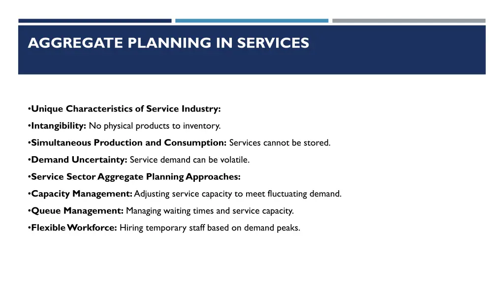 aggregate planning in services
