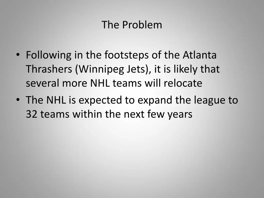the problem
