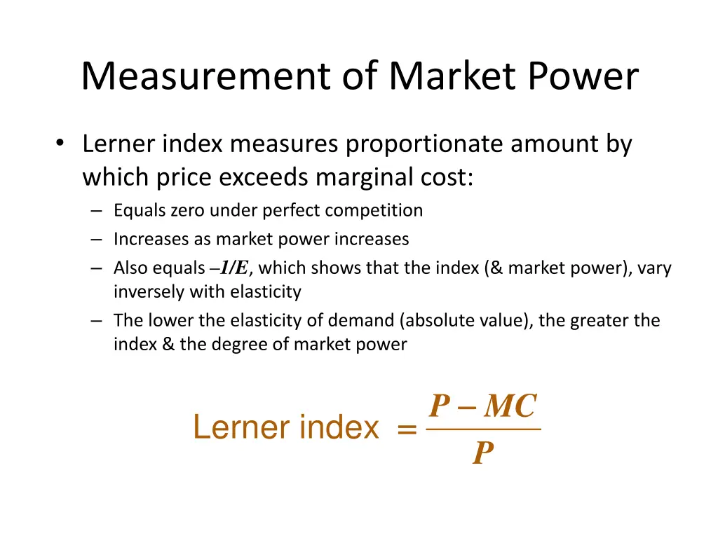 measurement of market power 1
