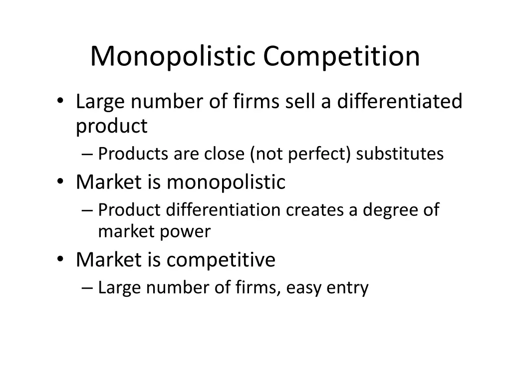 monopolistic competition