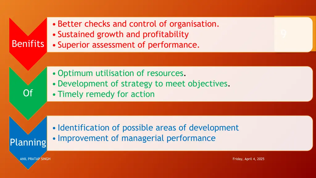 better checks and control of organisation