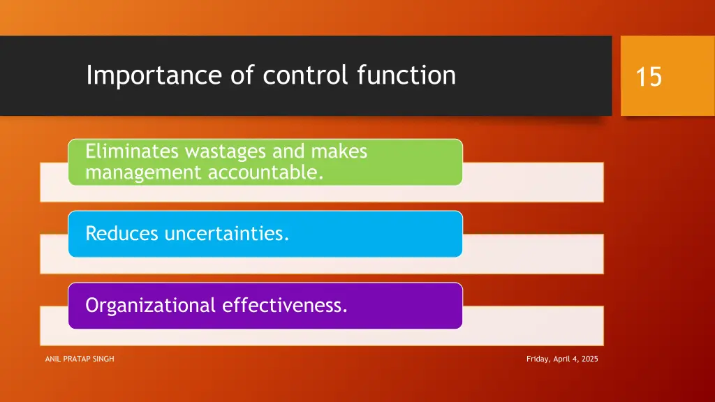 importance of control function