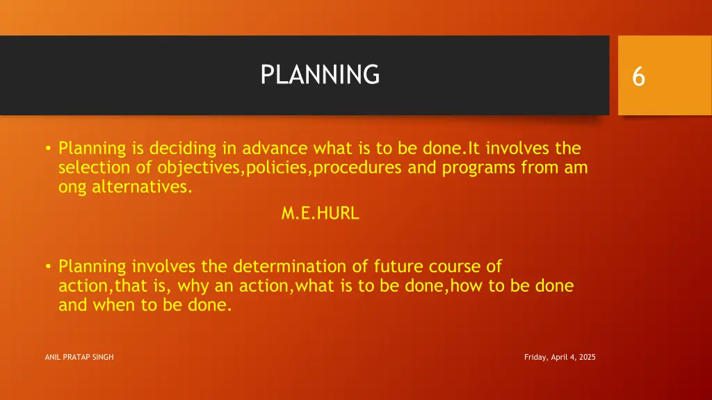 planning