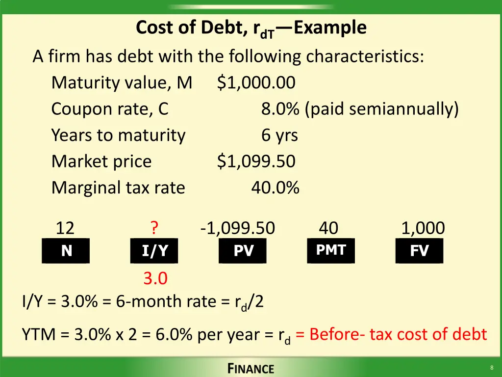 cost of debt r dt example a firm has debt with