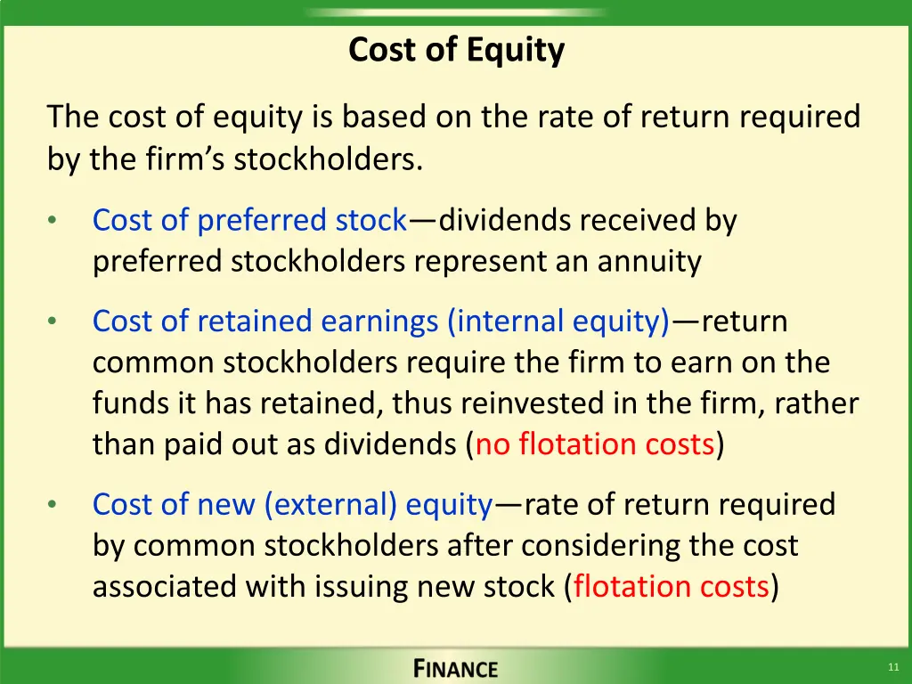cost of equity