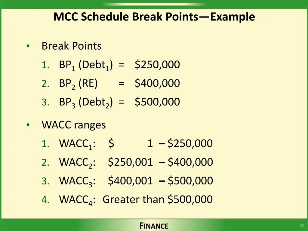 mcc schedule break points example 3