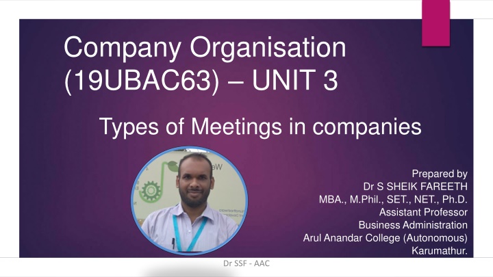 company organisation 19ubac63 unit 3