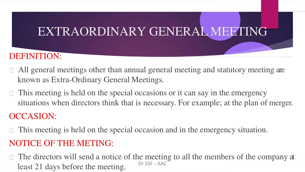 extraordinary generalmeeting