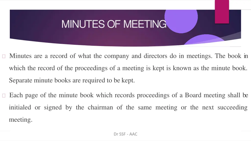 minutes of meeting