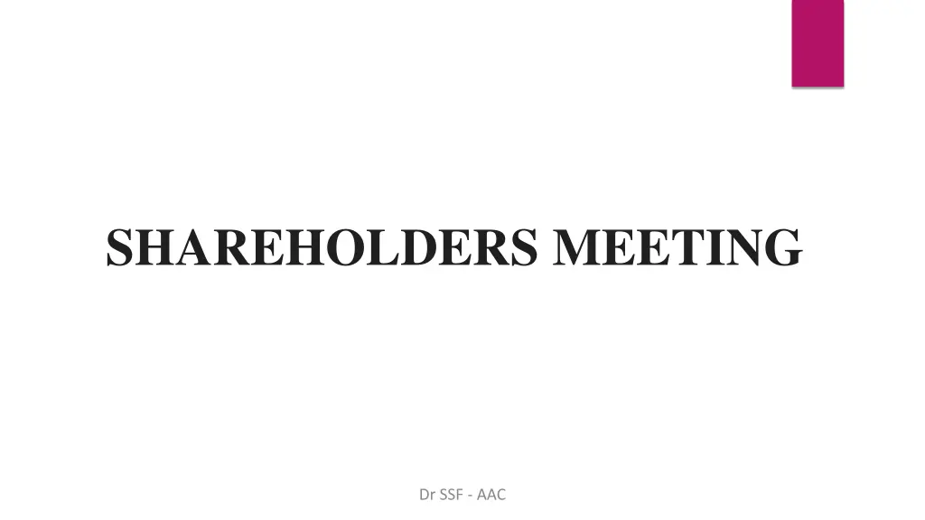 shareholders meeting