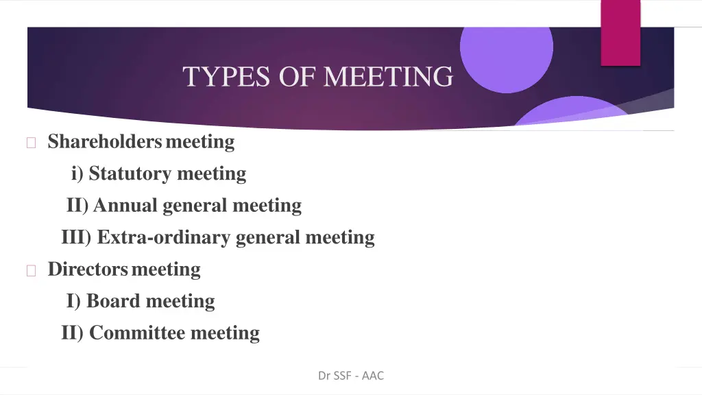 types of meeting