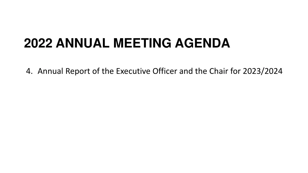 2022 annual meeting agenda 1