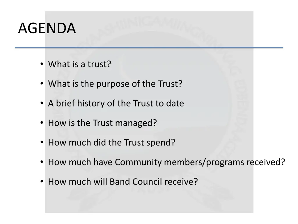 agenda