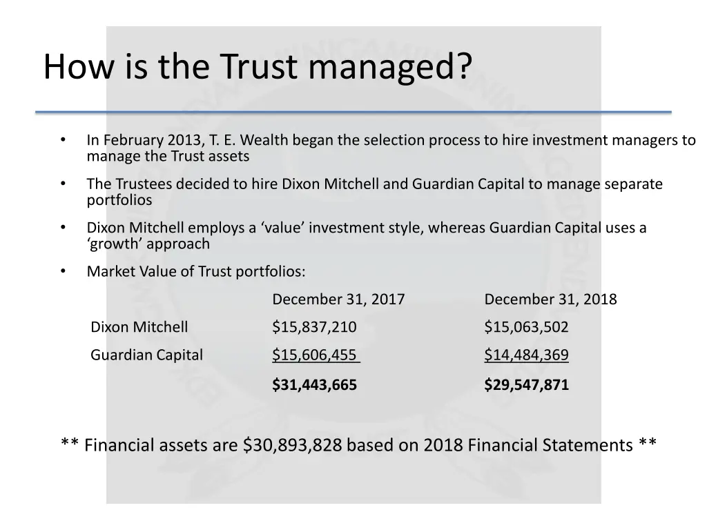 how is the trust managed