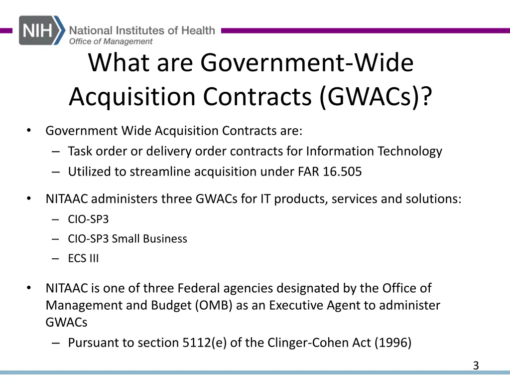 what are government wide acquisition contracts