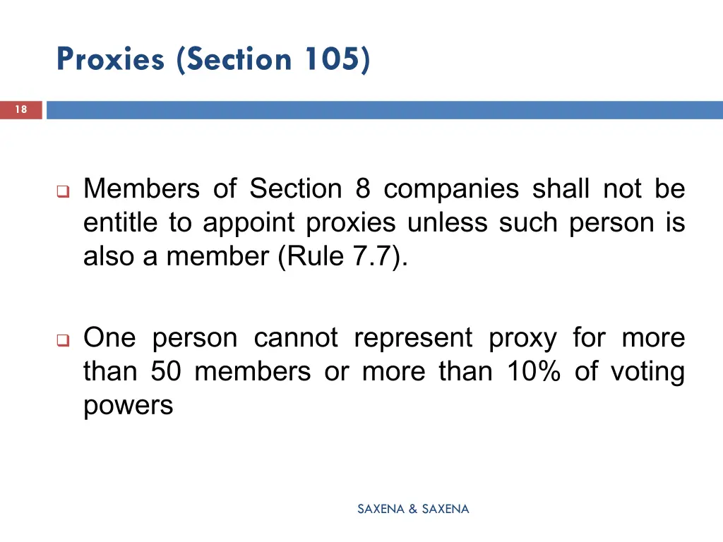 proxies section 105
