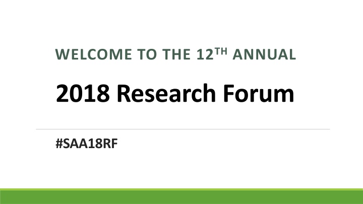 welcome to the 12 th annual