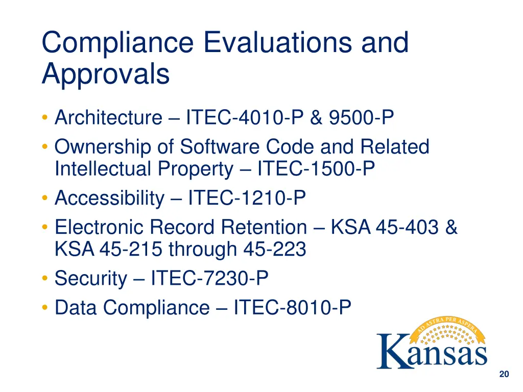 compliance evaluations and approvals