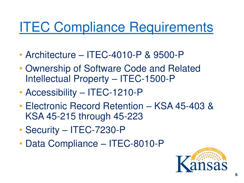 itec compliance requirements