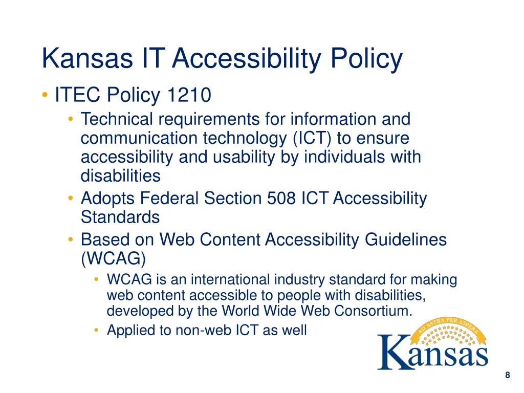 kansas it accessibility policy itec policy 1210
