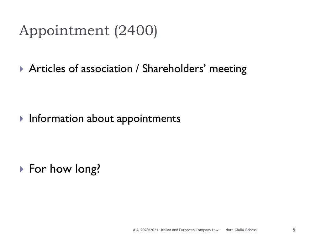 appointment 2400