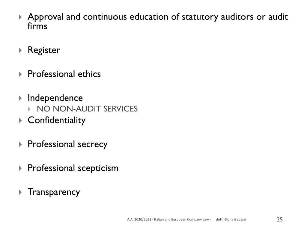 approval and continuous education of statutory
